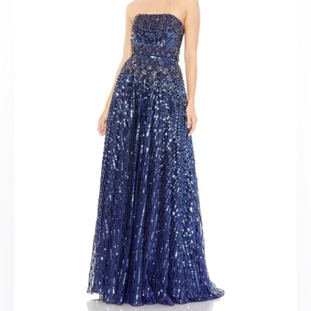 Mac Duggal 93915 Navy Sequin Embellished Dress